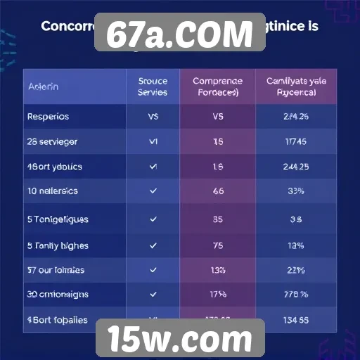 Comparação entre 67a.COM e concorrentes do mercado
